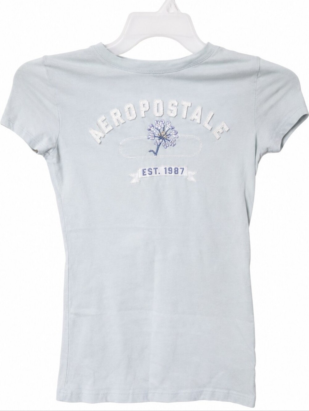 Aeropostale Light Blue 'Classic Crew' Graphic Tee